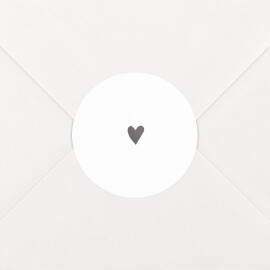 Stickers pour enveloppes naissance Élégant cœur gris