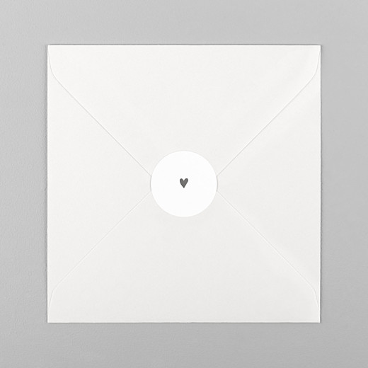 Stickers pour enveloppes naissance Élégant cœur gris - Vue 1
