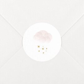 Stickers pour enveloppes naissance Brume rose