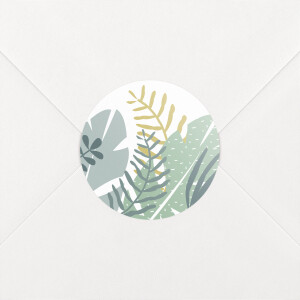 Stickers pour enveloppes naissance Jardin tropical vert Stickers pour enveloppes naissance Jardin tropical vert
