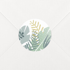 Stickers pour enveloppes naissance Jardin tropical vert