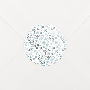 Stickers pour enveloppes naissance Liberty origami étoile bleu