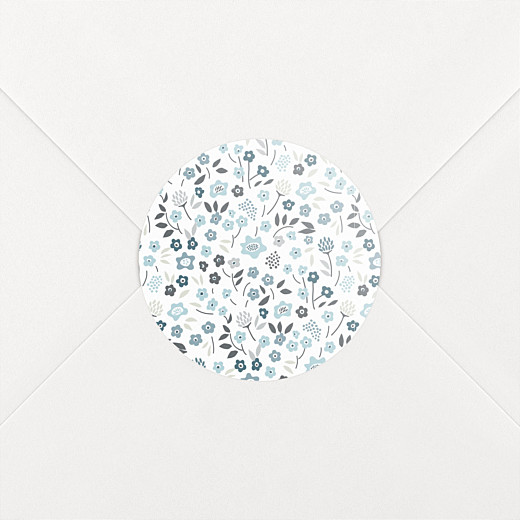 Stickers pour enveloppes naissance Liberty origami étoile bleu - Vue 1