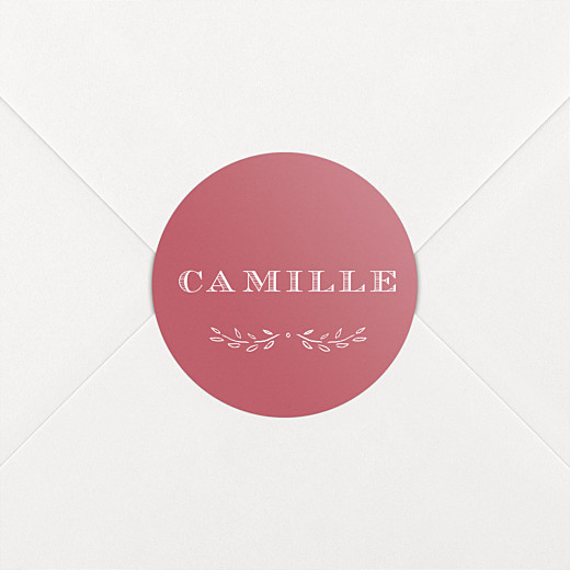 Stickers pour enveloppes naissance Poème rose - Vue 1