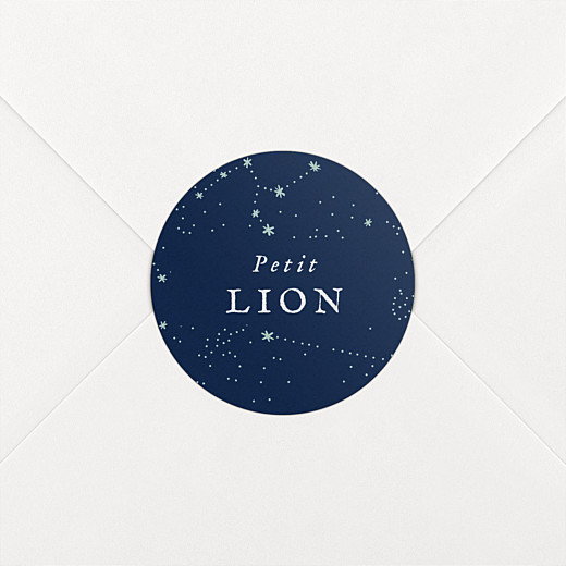 Stickers pour enveloppes naissance Univers bleu nuit - Vue 1