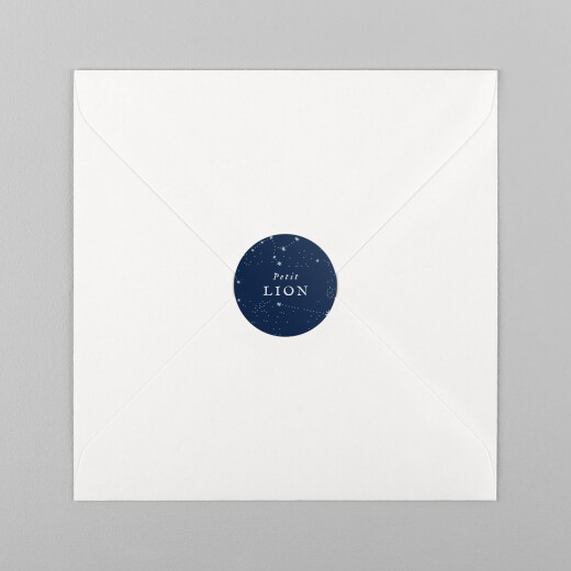 Stickers pour enveloppes naissance Univers bleu nuit - Vue 2 Stickers pour enveloppes naissance Univers bleu nuit - Vue 2