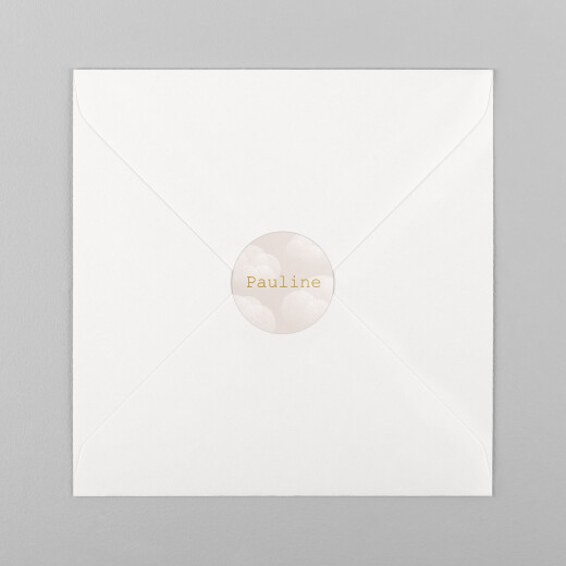 Stickers pour enveloppes naissance Brume rose - Vue 2