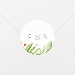 Stickers pour enveloppes mariage Murmure de forêt vert