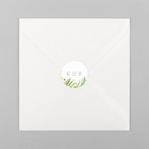 Stickers pour enveloppes mariage Murmure de forêt vert - Vue 2