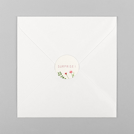 Stickers pour enveloppes mariage Fleurs aquarelle crème - Vue 1