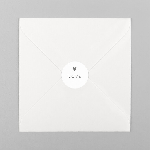 Stickers pour enveloppes mariage Élégant cœur blanc - Vue 2