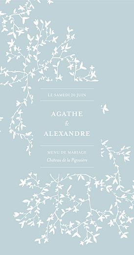 Menu de mariage Reflets dans l'eau vert Menu de mariage Reflets dans l'eau vert