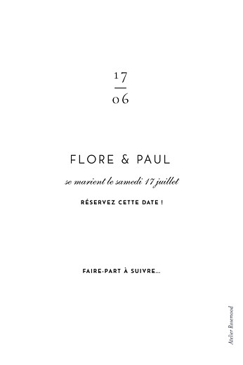 Save the Date Esquisse fleurie blanc - Verso Save the Date Esquisse fleurie blanc - Verso