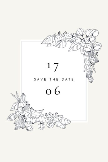 Save the Date Esquisse fleurie (photo) blanc - Recto Save the Date Esquisse fleurie (photo) blanc - Recto