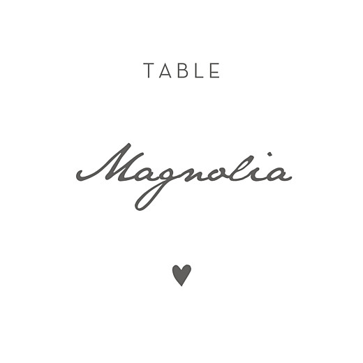 Marque-table mariage Élégant coeur blanc - Recto