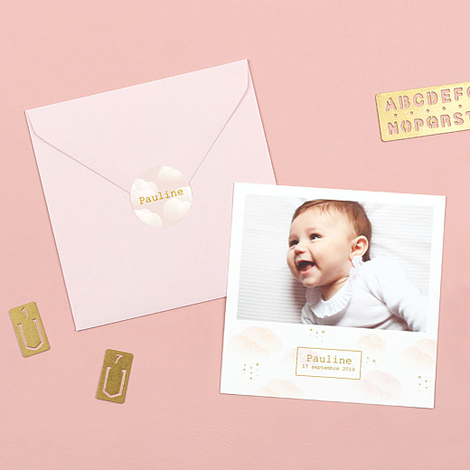 Stickers Naissance Brume rose - Gamme Stickers Naissance Brume rose - Gamme