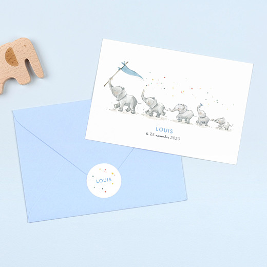 Stickers Naissance Éléphants en famille blanc - Gamme Stickers Naissance Éléphants en famille blanc - Gamme