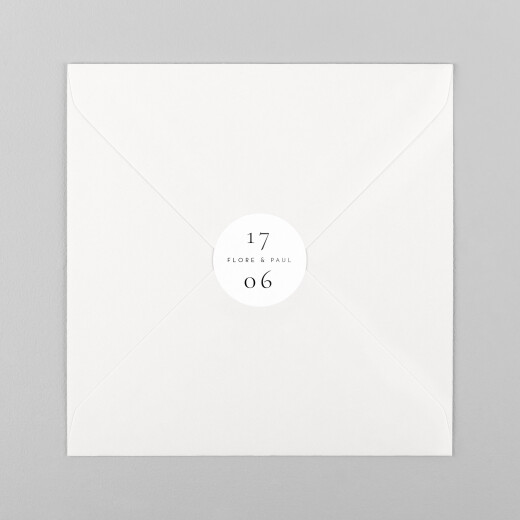 Stickers pour enveloppes mariage Esquisse fleurie blanc - Vue 2