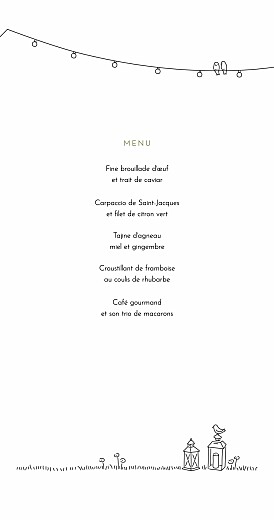 Menu de mariage Promesse bohème (4 pages) blanc - Page 3 Menu de mariage Promesse bohème (4 pages) blanc - Page 3