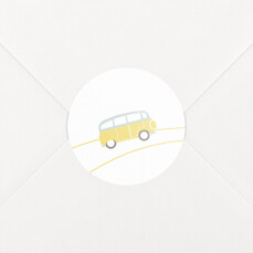Stickers pour enveloppes naissance Sunshine jade et blanc
