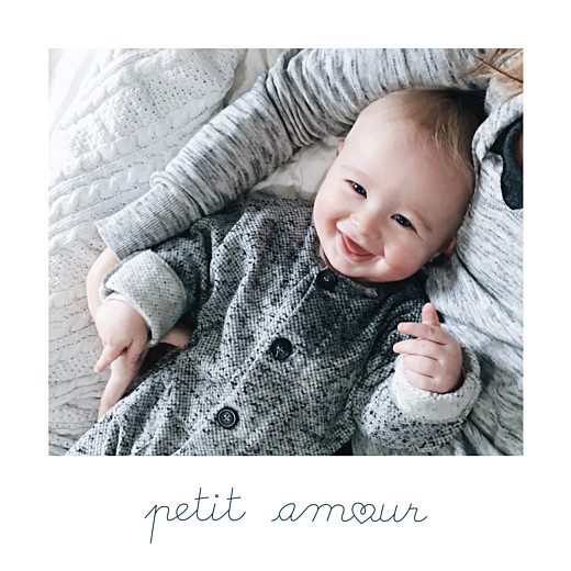 Faire-part de naissance Mots doux (mini format) amour - Recto
