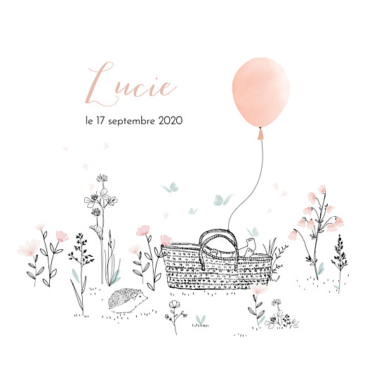 Faire-part de naissance Sieste sur l'herbe rose Faire-part de naissance Sieste sur l'herbe rose