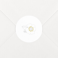 Stickers pour enveloppes naissance Couronne de fleurs blanc