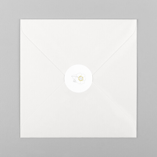 Stickers pour enveloppes naissance Couronne de fleurs blanc - Vue 2