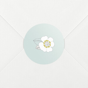 Stickers pour enveloppes naissance Couronne de fleurs vert
