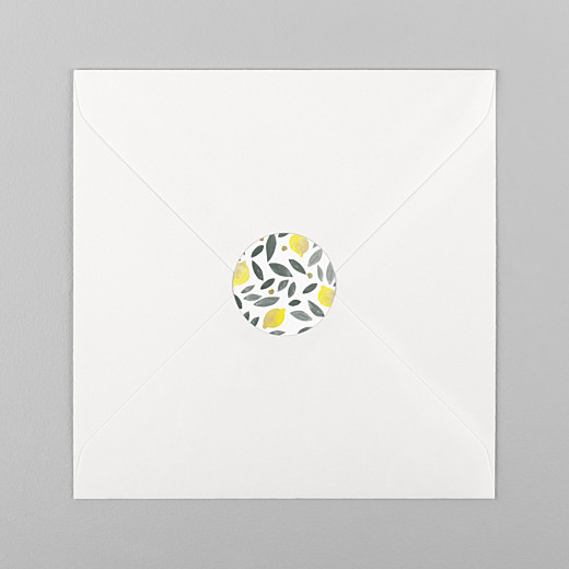 Stickers pour enveloppes mariage Palermo jaune et blanc - Vue 1