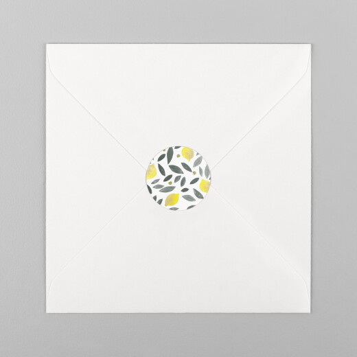 Stickers pour enveloppes mariage Palermo jaune et blanc - Vue 2