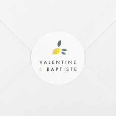 Stickers pour enveloppes mariage Palermo jaune et blanc