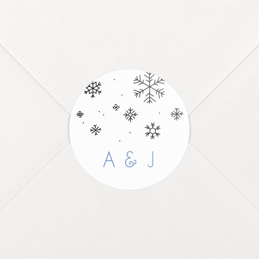 Stickers pour enveloppes mariage Promesse d'hiver blanc - Vue 1