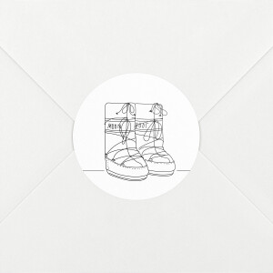 Stickers pour enveloppes mariage Promesse d'hiver blanc