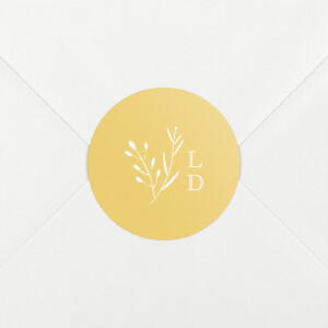 Stickers pour enveloppes naissance Fable jaune