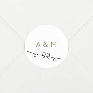 Stickers pour enveloppes mariage Promesse bohème blanc Stickers pour enveloppes mariage Promesse bohème blanc