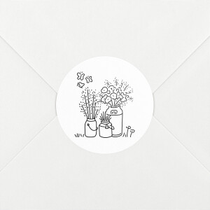 Stickers pour enveloppes mariage Promesse bohème blanc