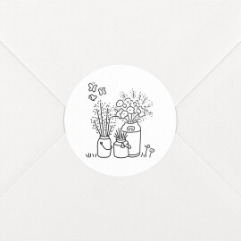 Stickers pour enveloppes mariage Promesse bohème blanc
