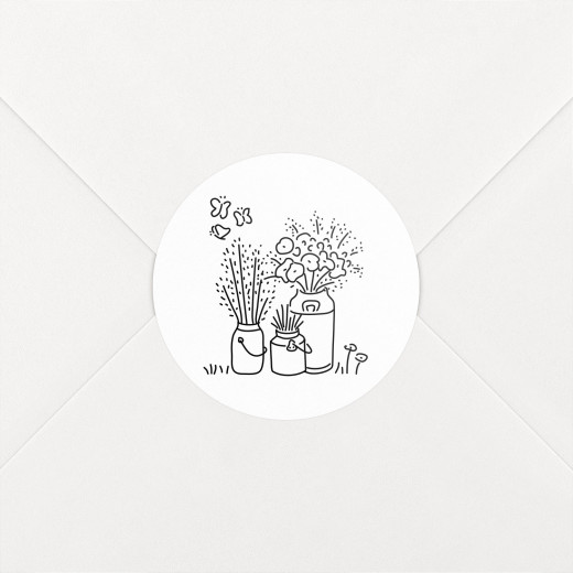 Stickers pour enveloppes mariage Promesse bohème blanc - Vue 1