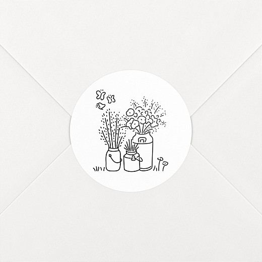 Stickers pour enveloppes mariage Promesse bohème blanc - Vue 2