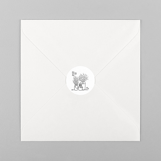 Stickers pour enveloppes mariage Promesse bohème blanc - Vue 1
