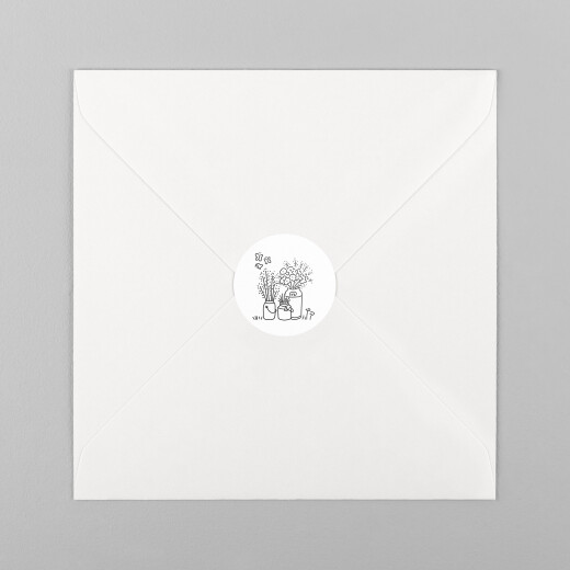 Stickers pour enveloppes mariage Promesse bohème blanc - Vue 2