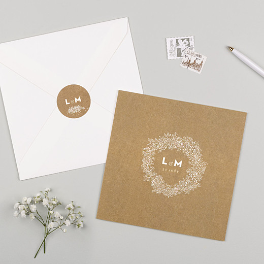 Stickers mariage Gypsophile kraft - Gamme Stickers mariage Gypsophile kraft - Gamme
