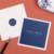 Stickers pour enveloppes mariage Carré chic bleu marine - Gamme