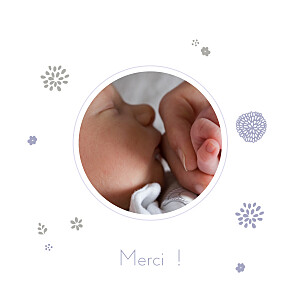 Carte de remerciement Merci beaux jours mauve Carte de remerciement Merci beaux jours mauve