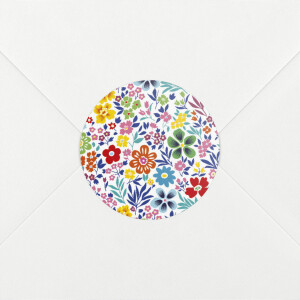 Stickers pour enveloppes naissance Mille Fleurs multi-couleur