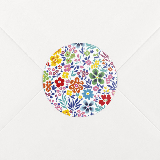 Stickers pour enveloppes naissance Mille Fleurs multi-couleur - Vue 1