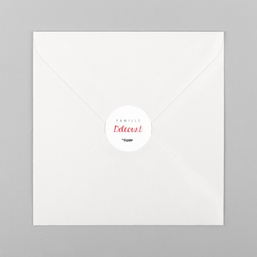 Stickers pour enveloppes vœux Feuillage d'hiver blanc - Vue 2
