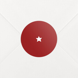 Stickers pour enveloppes vœux Elégant étoile rouge