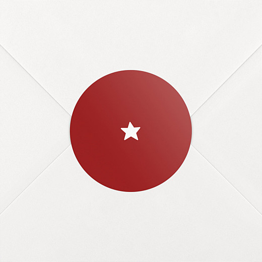 Stickers vœux Elégant étoile rouge - Vue 2 Stickers vœux Elégant étoile rouge - Vue 2